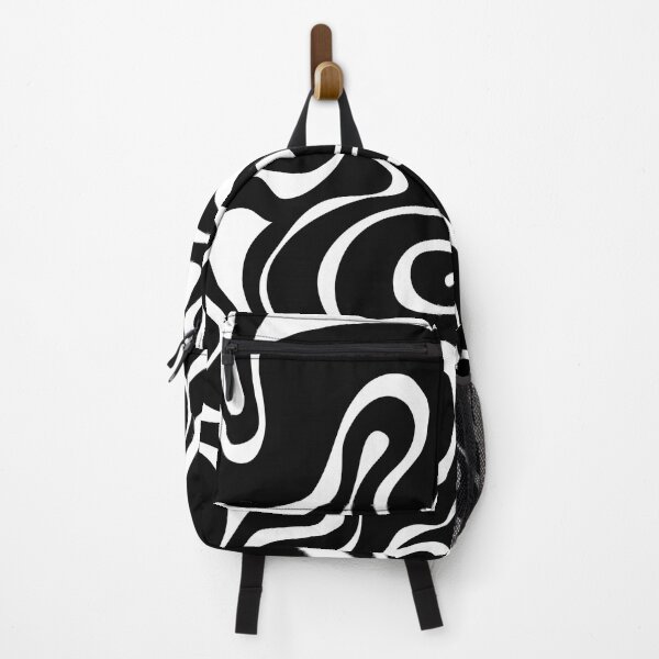 Item preview, Retro liquid black swirl 70s pattern designed and sold by ReneMagritteArt.