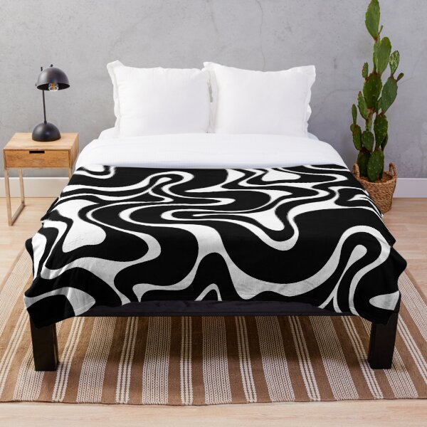 Item preview, Retro liquid black swirl 70s pattern designed and sold by ReneMagritteArt.