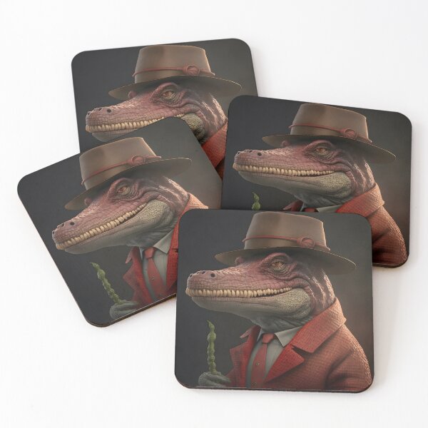 Item preview, Elegant Crocodile with fancy old style hat in a red suit designed and sold by Tuko Designs.