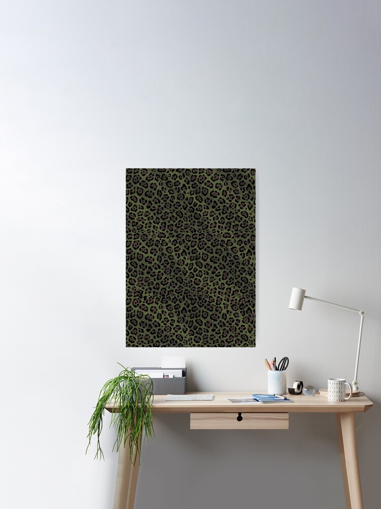 Leopard Print Camo Designs, Camouflage colors - military green | Poster