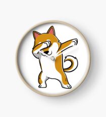 Dabbing Shiba Inu Funny Clock