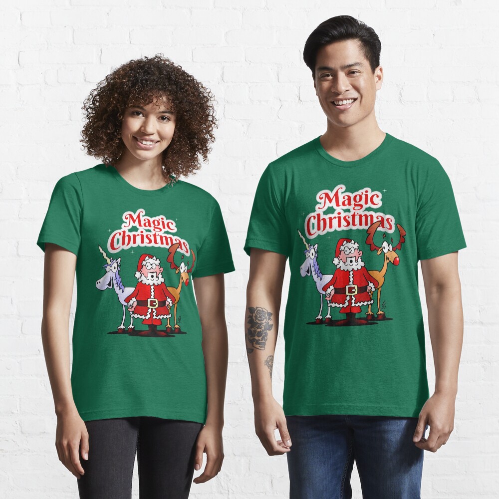 Magia Navidad con un unicornio Camiseta esencial