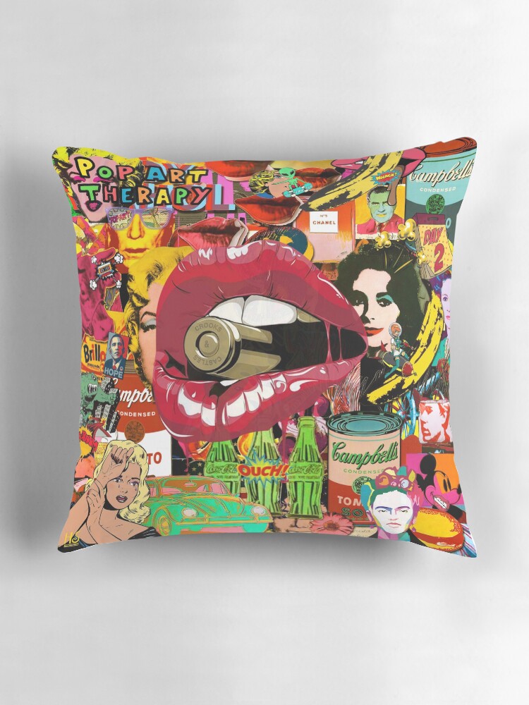 Thumbnail 3 of 4, Pillow, Pop Art Therapy designed and sold by Helt-Sort.