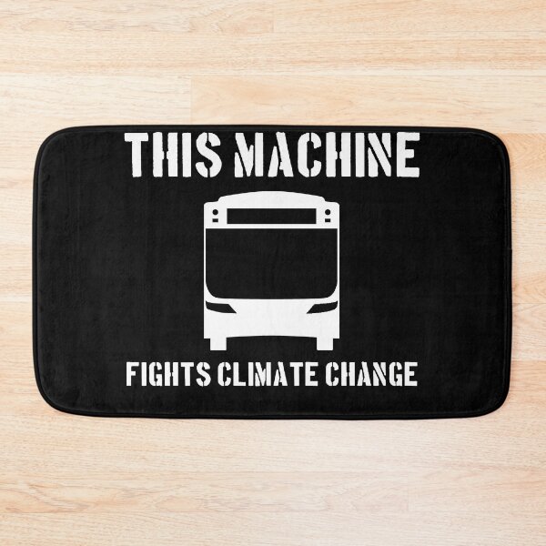Item preview, This machine fights climate change (white bus) designed and sold by BenLeverAU.