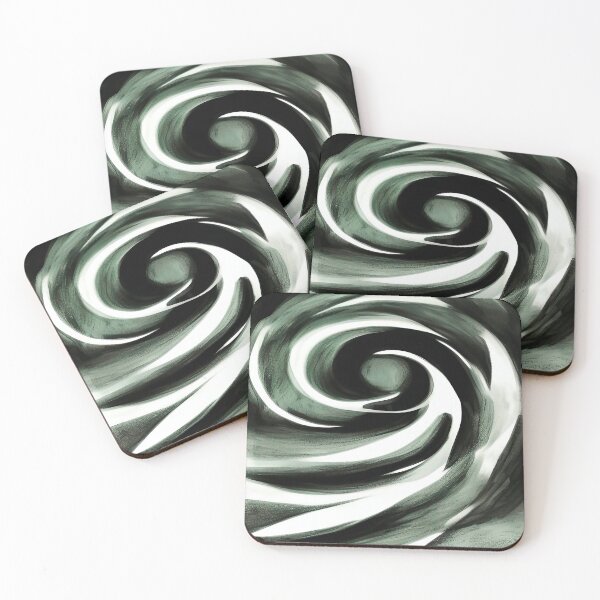 Item preview, Green, Black and White Swirling Vortex Abstract Design designed and sold by deniselynnimage.