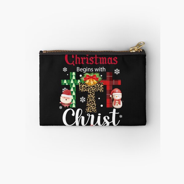 Item preview, Christmas Begins With Christ Plaid Cross Santa | Merry Christmas Jesus Christ greetings | Gifts for Christmas lovers designed and sold by ThanksVibe.
