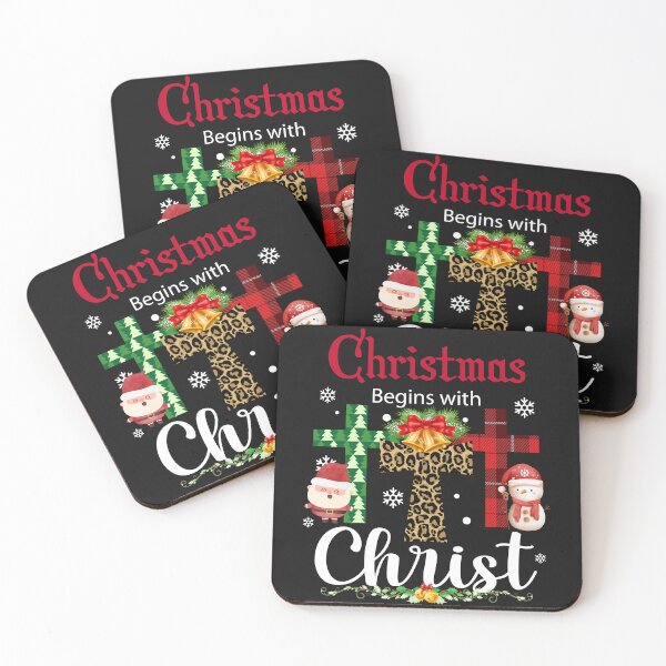Item preview, Christmas Begins With Christ Plaid Cross Santa | Merry Christmas Jesus Christ greetings | Gifts for Christmas lovers designed and sold by ThanksVibe.