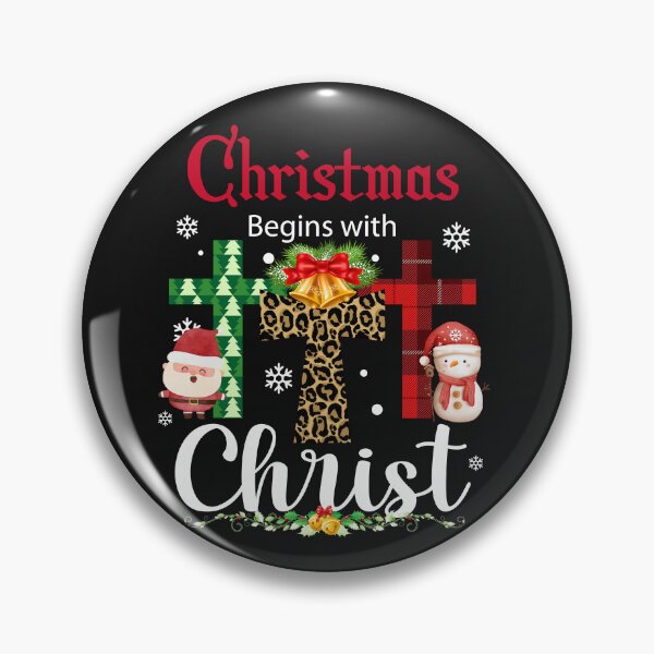 Item preview, Christmas Begins With Christ Plaid Cross Santa | Merry Christmas Jesus Christ greetings | Gifts for Christmas lovers designed and sold by ThanksVibe.