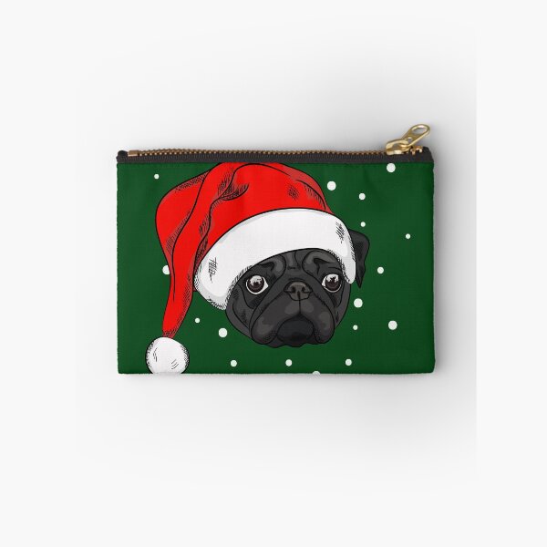 Item preview, Cute black pug in christmas hat designed and sold by TorriPhoto.