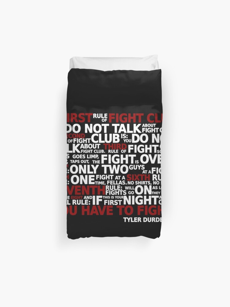 Fight Club Rules Duvet Cover By Vbartsegnalibri Redbubble