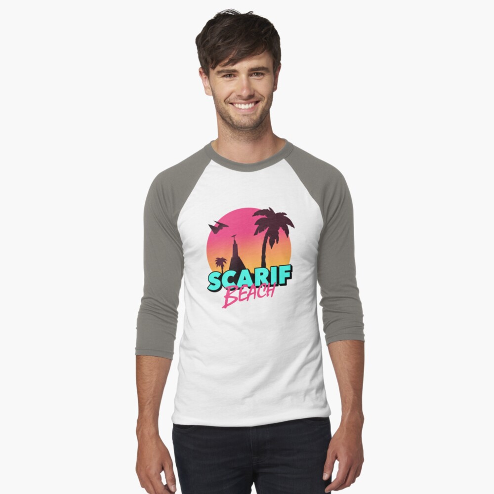 Vista previa del artículo con la obra «Camiseta ¾ estilo béisbol», diseñado y vendido por GlewPrint.