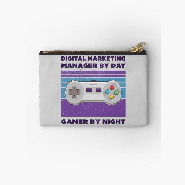 Item preview, Digital marketing manager by day gamer by night, dark text, funny games lovers, job, humor, joke, meme, gamer worker designed and sold by SGS-.