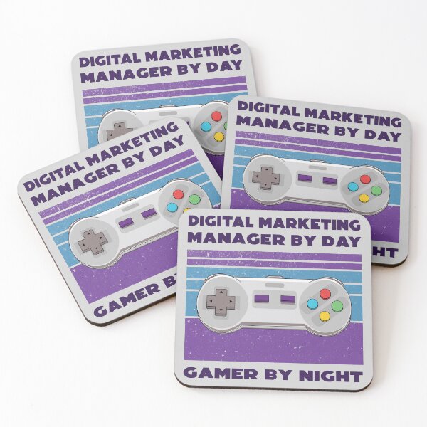 Item preview, Digital marketing manager by day gamer by night, dark text, funny games lovers, job, humor, joke, meme, gamer worker designed and sold by SGS-.