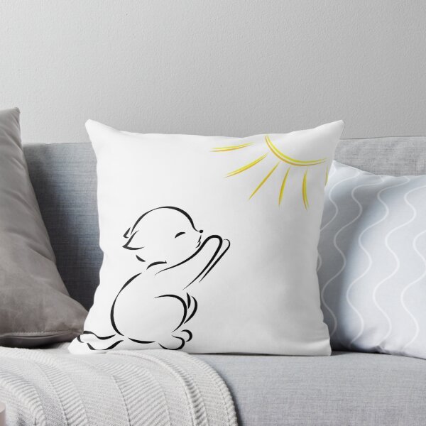 Item preview,  black outline drawing of kitten and sun  designed and sold by Alexx60.