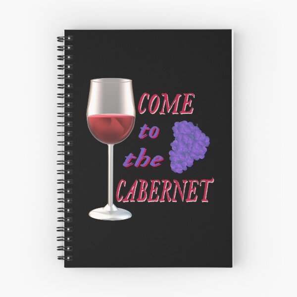 Item preview, Come to the Cabernet.  Glass of Cabernet Sauvignon Red Wine with Purple Black Grapes. (Black Background) designed and sold by ArtByLM.