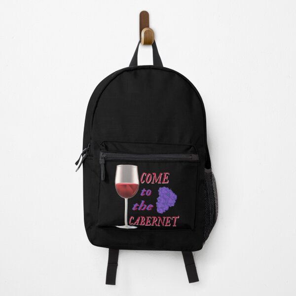 Item preview, Come to the Cabernet.  Glass of Cabernet Sauvignon Red Wine with Purple Black Grapes. (Black Background) designed and sold by ArtByLM.