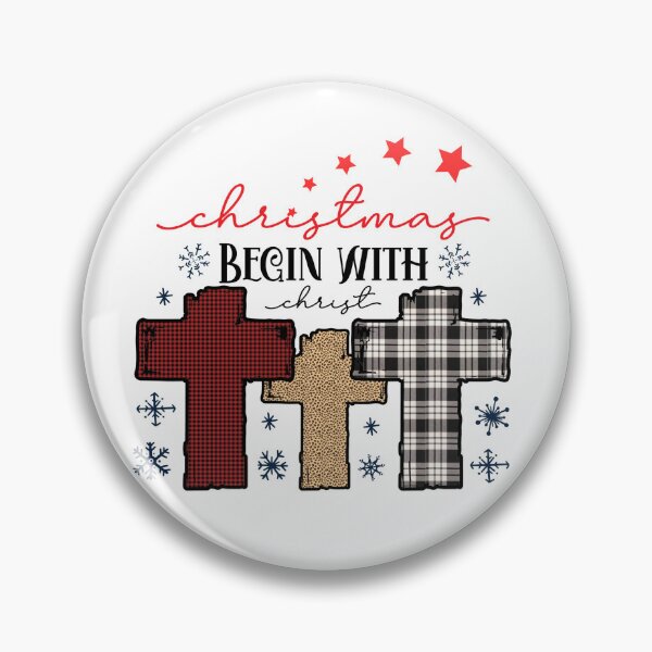Item preview, Christmas Begins With Christ Plaid Cross Santa | Merry Christmas Jesus Christ greetings | Gifts for Christmas lovers designed and sold by ThanksVibe.