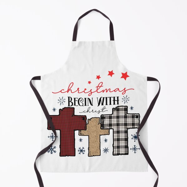 Item preview, Christmas Begins With Christ Plaid Cross Santa | Merry Christmas Jesus Christ greetings | Gifts for Christmas lovers designed and sold by ThanksVibe.
