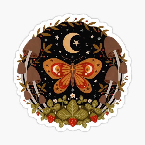 Aesthetic Autumn Moth Sticker – Big Moods