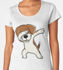 Tappender Beagle lustig Premium Rundhals-Shirt