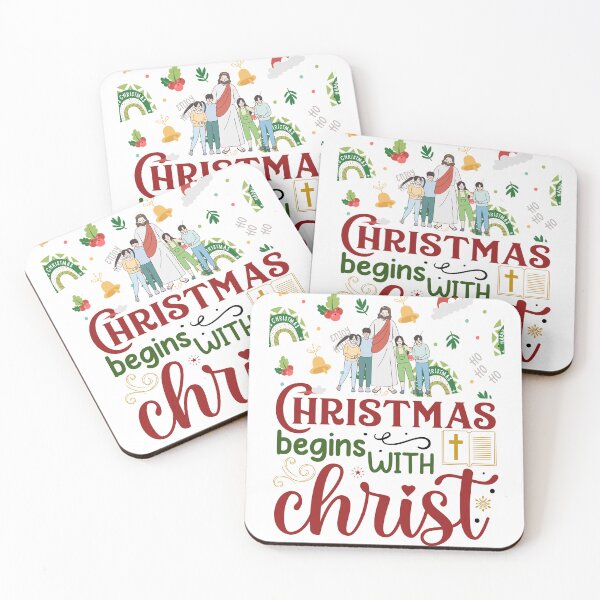 Item preview, Christmas Begins With Christ Plaid Cross Santa | Merry Christmas Jesus Christ greetings | Gifts for Christmas lovers designed and sold by ThanksVibe.