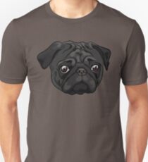 Cute black pug portrait Unisex T-Shirt