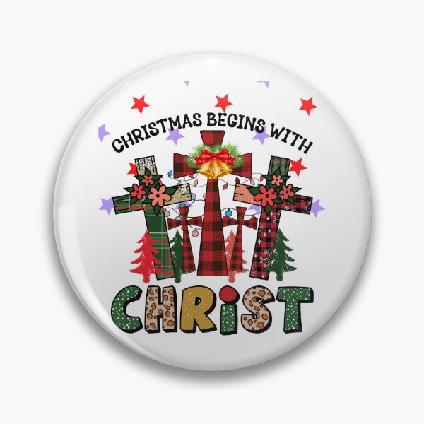 Item preview, Christmas Begins With Christ Plaid Cross Santa | Merry Christmas Jesus Christ greetings | Gifts for Christmas lovers designed and sold by ThanksVibe.