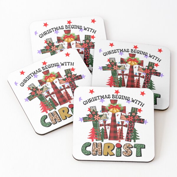 Item preview, Christmas Begins With Christ Plaid Cross Santa | Merry Christmas Jesus Christ greetings | Gifts for Christmas lovers designed and sold by ThanksVibe.