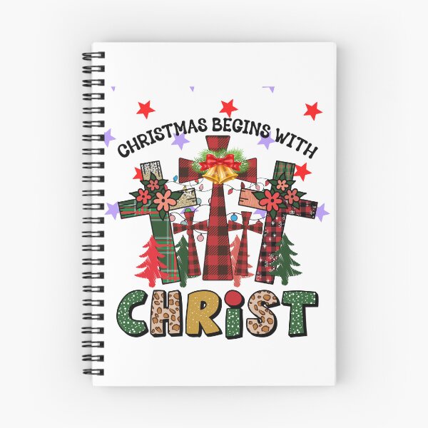 Item preview, Christmas Begins With Christ Plaid Cross Santa | Merry Christmas Jesus Christ greetings | Gifts for Christmas lovers designed and sold by ThanksVibe.