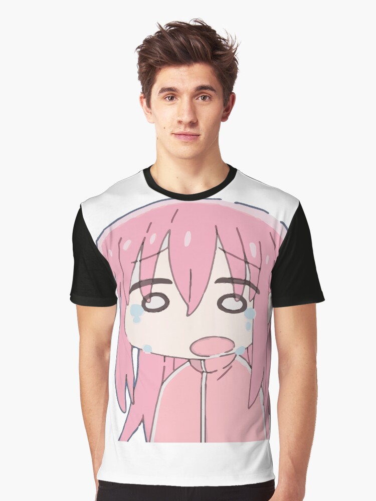 Aperçu 1 sur 5. T-shirt graphique avec l'œuvre sad bored Hitori Gotou chibi créée et vendue par Mahisterha.