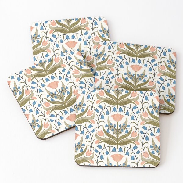 Item preview, Vintage Tulips And Bluebells - Pink designed and sold by FloraDayDesign.