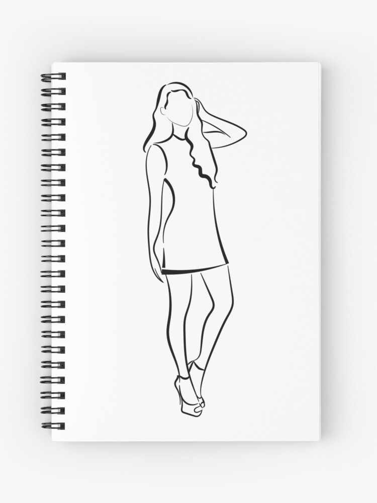 Outline sketch of dancing ballerina in beautiful dress. | CanStock