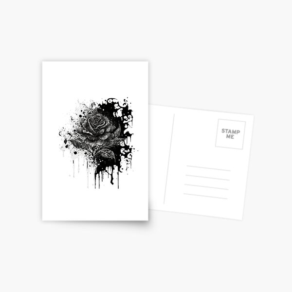 Rose in Monochrom Postkarte
