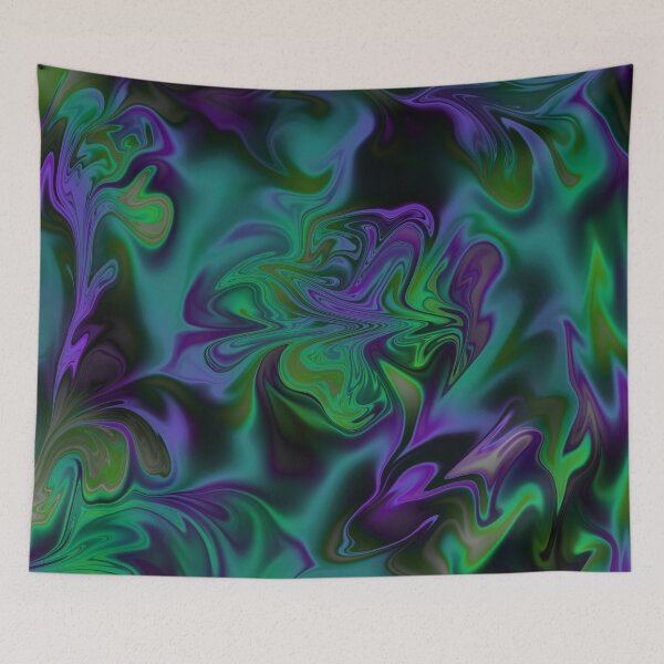 Item preview, Blue, Black, Green, Purple, Violet Liquid Art. Liquid Marble. Abstract Design. designed and sold by Jason123za.