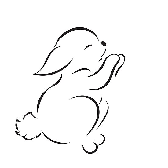 "Black outline drawing of hare isolated " Posters by Alexx60 | Redbubble