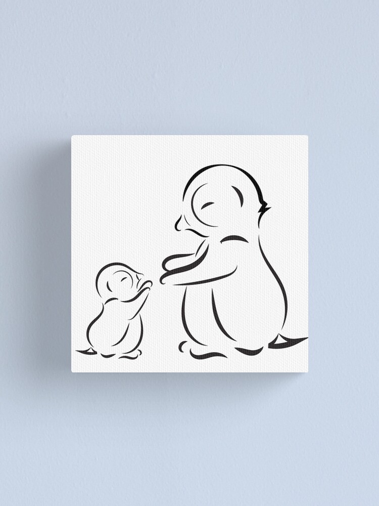 Wall Art Mother and Baby illustration Home Decor Gift ART PRINT Penguin