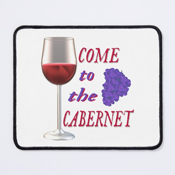 Item preview, Come to the Cabernet.  Glass of Cabernet Sauvignon Red Wine with Purple Black Grapes. (White Background) designed and sold by ArtByLM.