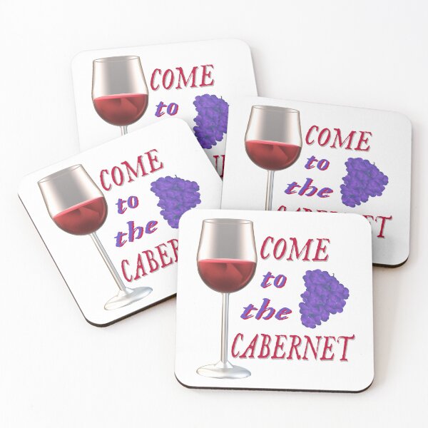 Item preview, Come to the Cabernet.  Glass of Cabernet Sauvignon Red Wine with Purple Black Grapes. (White Background) designed and sold by ArtByLM.