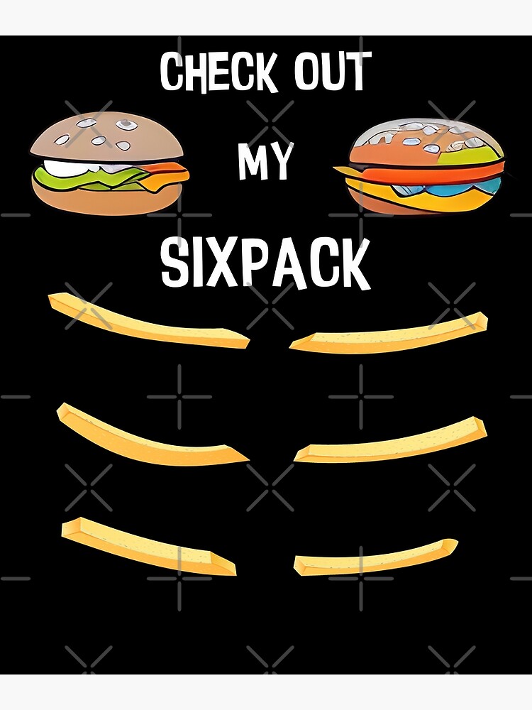 Disover Hamburger Burger Funny Sixpack #3164 Premium Matte Vertical Poster