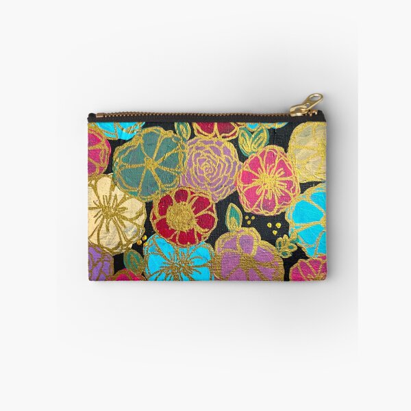 Item preview, Hand painted colourful flowers with golden outlining designed and sold by Artheticsbyamna.