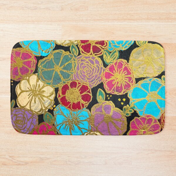 Item preview, Hand painted colourful flowers with golden outlining designed and sold by Artheticsbyamna.