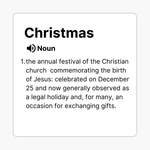 Item preview, Christmas Definition Sticker designed and sold by salystore.