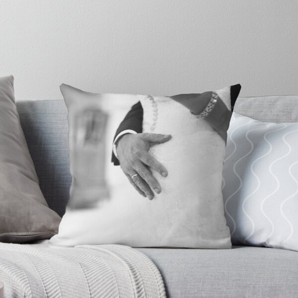 Item preview, Groom holding bottom of bride black and white wedding photograph designed and sold by edwardolive.