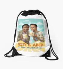 troy and abed in the morning Drawstring Bag
