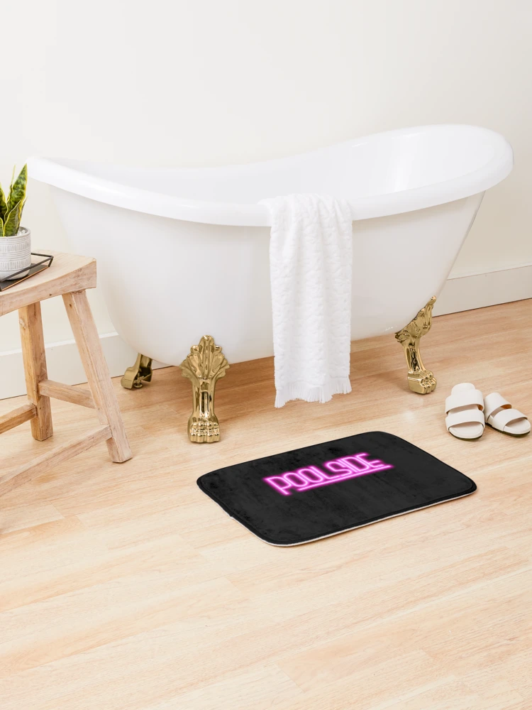 Thumbnail 2 of 6, Bath Mat, Poolside neon designed and sold by RiveRivera.