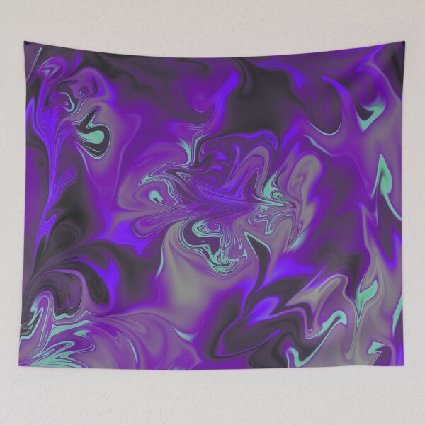 Item preview, Blue, Black, Turquoise, Purple, Violet Liquid Art. Liquid Marble. Abstract Design. designed and sold by Jason123za.