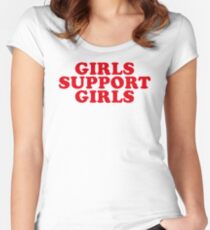 Camiseta entallada de cuello redondo CHICAS DE APOYO A LAS CHICAS