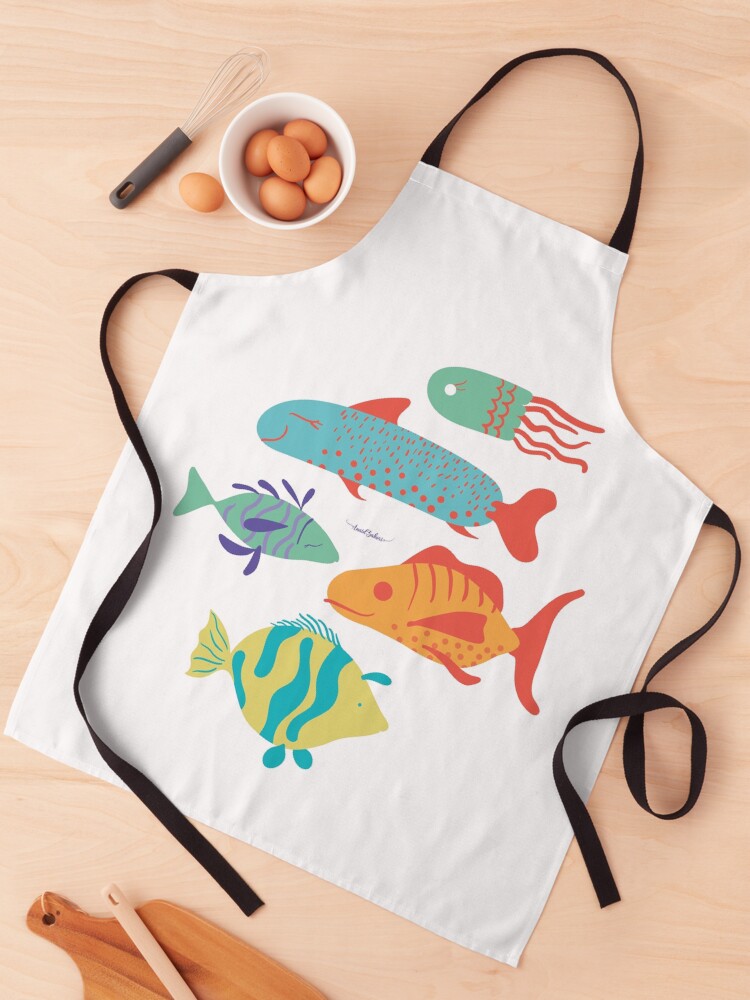 Imagen 1 de 6, Delantal con la obra Peces de coloridos, diseñada y vendida por AnaidZahori.
