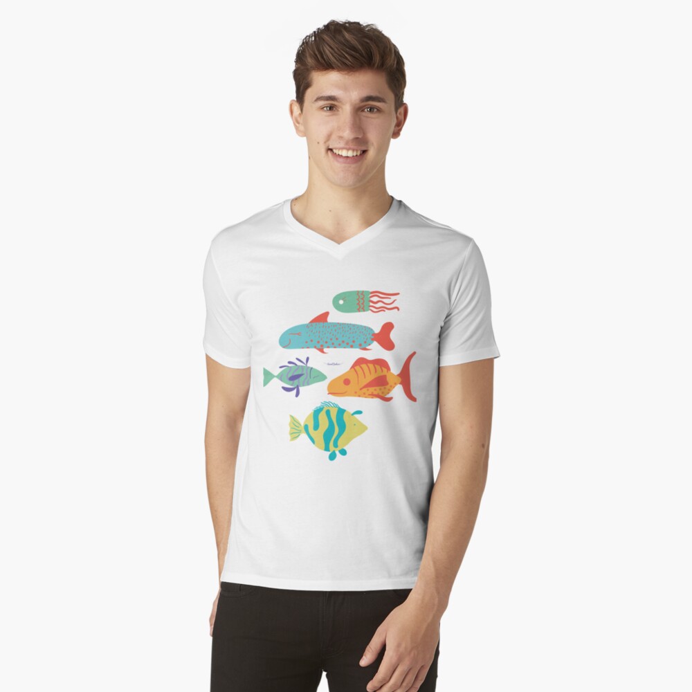 Vista previa del artículo con la obra «Camiseta de cuello en V», diseñado y vendido por AnaidZahori.