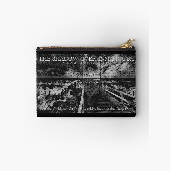 Item preview, The Shadow Over Innsmouth - Innsmouth Pier (Black & White) - Visit the Cyclopean city of Y'ha-nthlei, home of the Deep Ones - spcreationsco22 designed and sold by SpCreationsCo22.